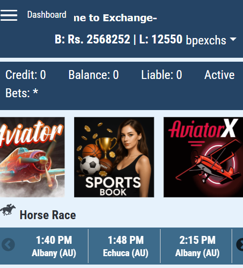 BPExch Pakistan — sports betting and casino dashboard